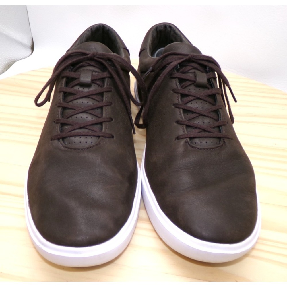 Travis Mathew Cuater Phenom Shoes Men Sz 12 Brown Leather Sneakers Casual